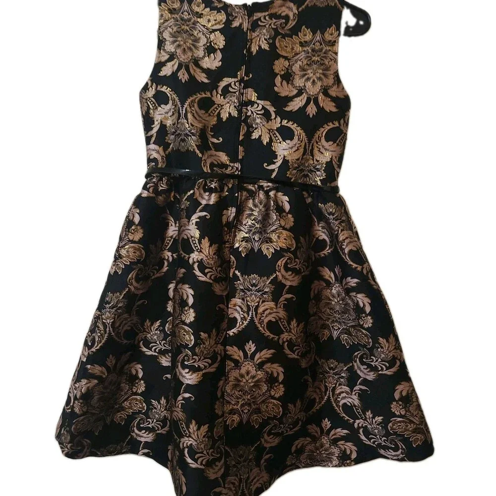 The Childrens Place Black Brocade Dress Size 12 Wedding Christmas Formal Dress